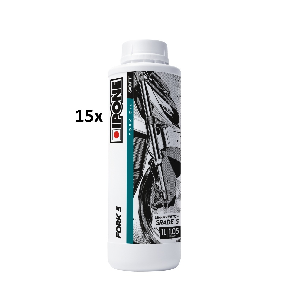 IPONE olej do přední vidlice / tlumičů / odpružení FORK SEMI-SYNTHETIC PLUS 5W 1L (AKC) (15) nahrazuje 800212 ( )